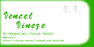 vencel vincze business card